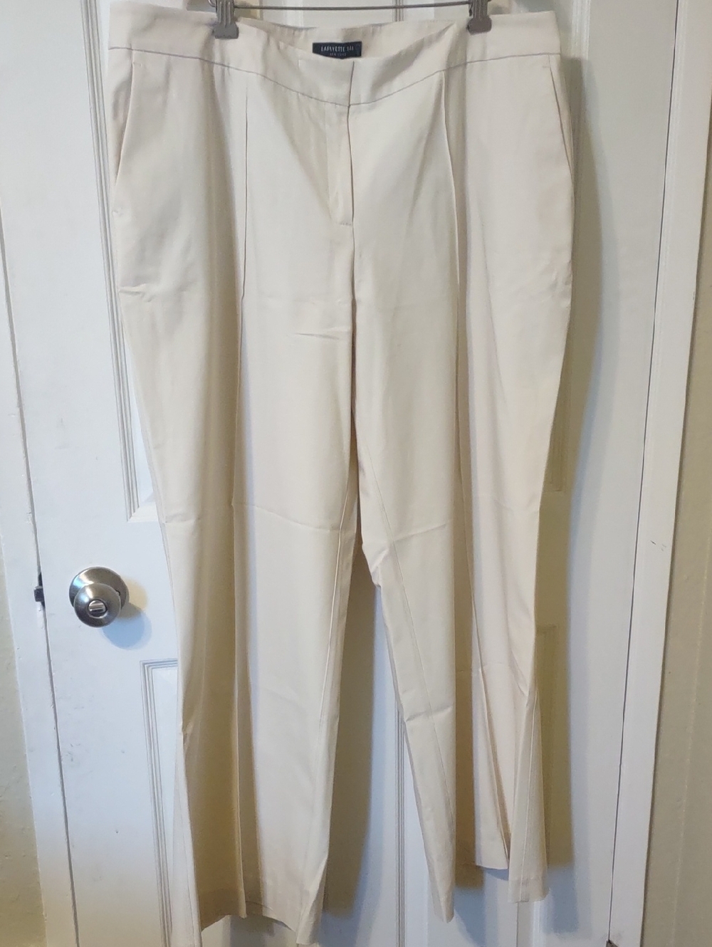 Lafayette 148 New York Cream Straight-Leg Dress Trousers - Picture 7 of 10
